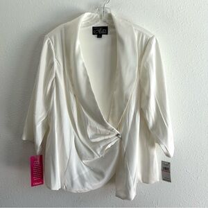 Alex Evenings Shimmer Blouse Womens Plus Size 2X Button Front 3/4 Sleeves Formal